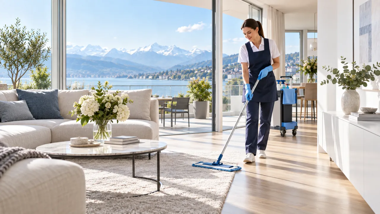 Professionelle Reinigung einer modernen Wohnung